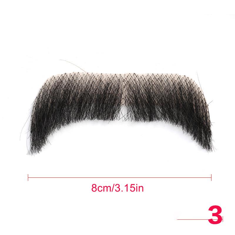 100% Борода из натуральных волос, кружевная сетка, борода, короткая, реалистичные накладные усы для мужчин, макияж, волосы на лице, ручная работа, незаметная