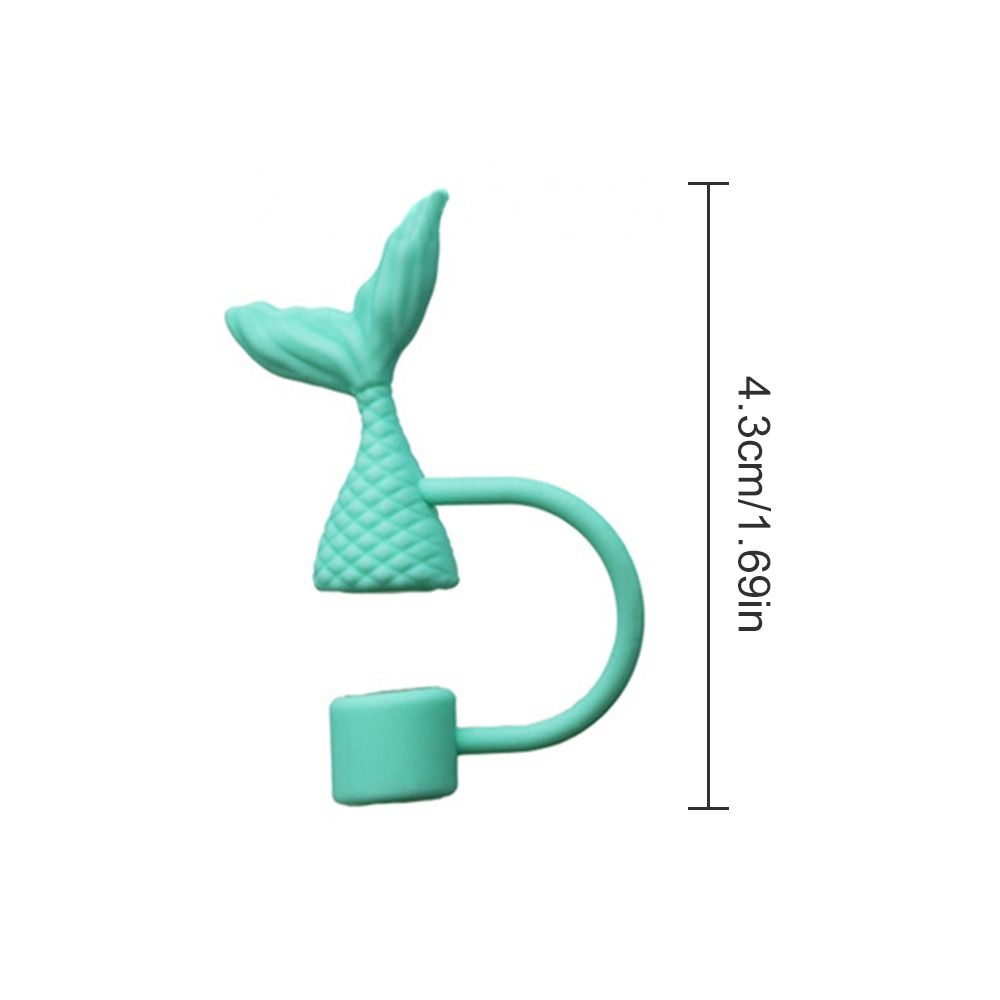 Красота рыбий хвост силиконовая соломенная крышка чехлы для соломенных кончиков для чашки Стэнли/стакана для декора вечеринки