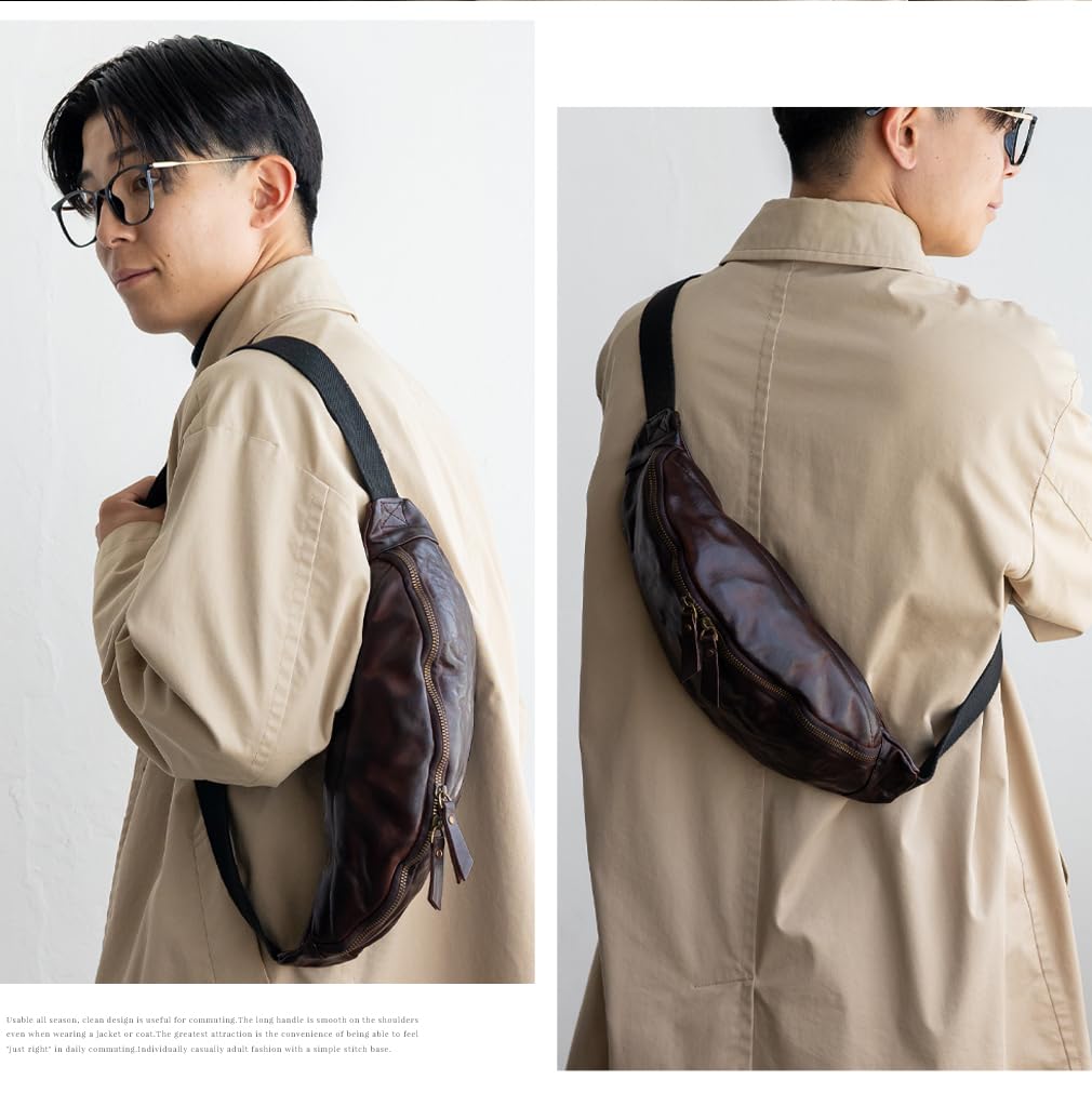 VITAFELICE Мужская винтажная кожаная сумка-слинг 2-в-1 (nsb-30376n) (Шоколад)