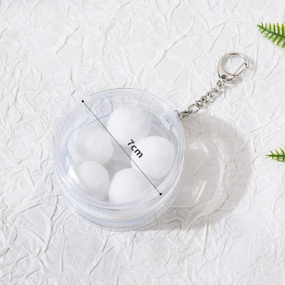 With Keyring Round Badge Storage Pouch Protection Case Clear Outdoor Bag Backpack Decor