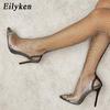 Eilyken Модные летние сетчатые женские туфли выше колена с острым носком в сеточку, пикантные ботинки для ночного клуба, женские туфли на высоком каблуке