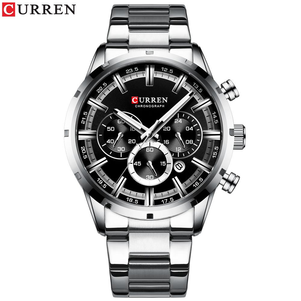 CURREN Watch Luxury Sports Quartz Mens Watches Full Steel Waterproof Chronograph Wristwatch