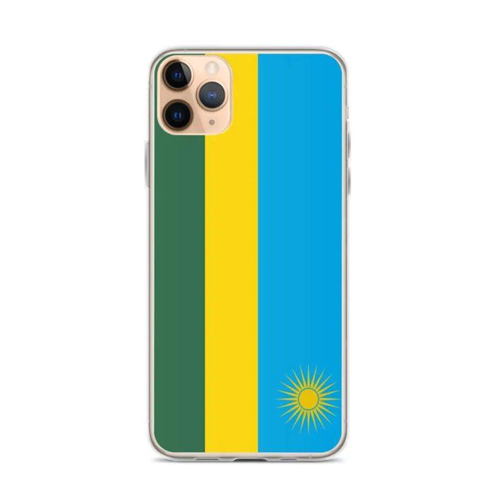 Coque iPhone - Multicolore - Drapeau Rwanda - Souple - TPU - Compatible iPhone 11 Pro Max