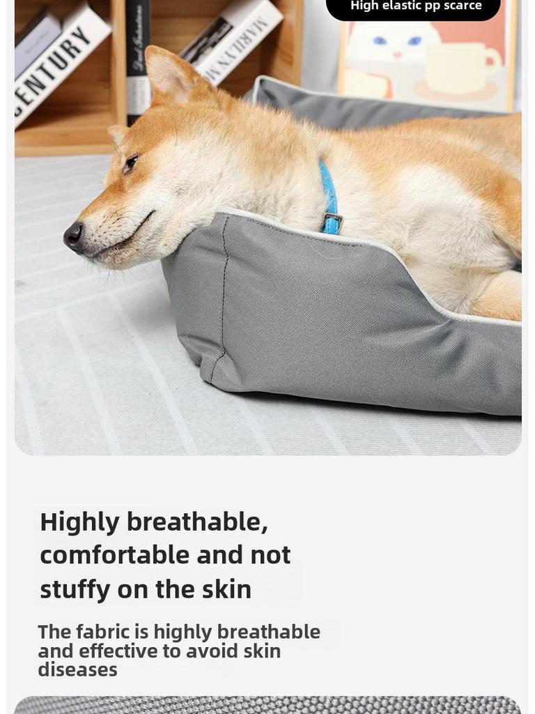 Прочная лежанка для собаки: Устойчивый к укусам, Съемный, Моющийся, 4-сезонный 900D Оксфордский тканевый матрас