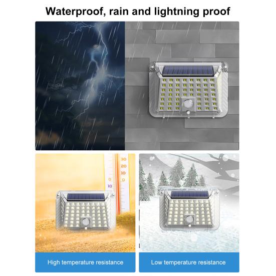 Уличная садовая лампа освещает ваше открытое пространство с помощью 90 светодиодов на солнечной энергии, 3 режима освещения, водонепроницаемый настенный светильник с датчиком движения