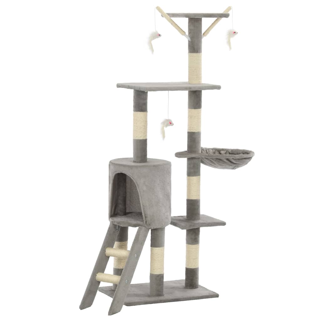 Cat Scratching Post with Sisal Columns 138 cm Grey
