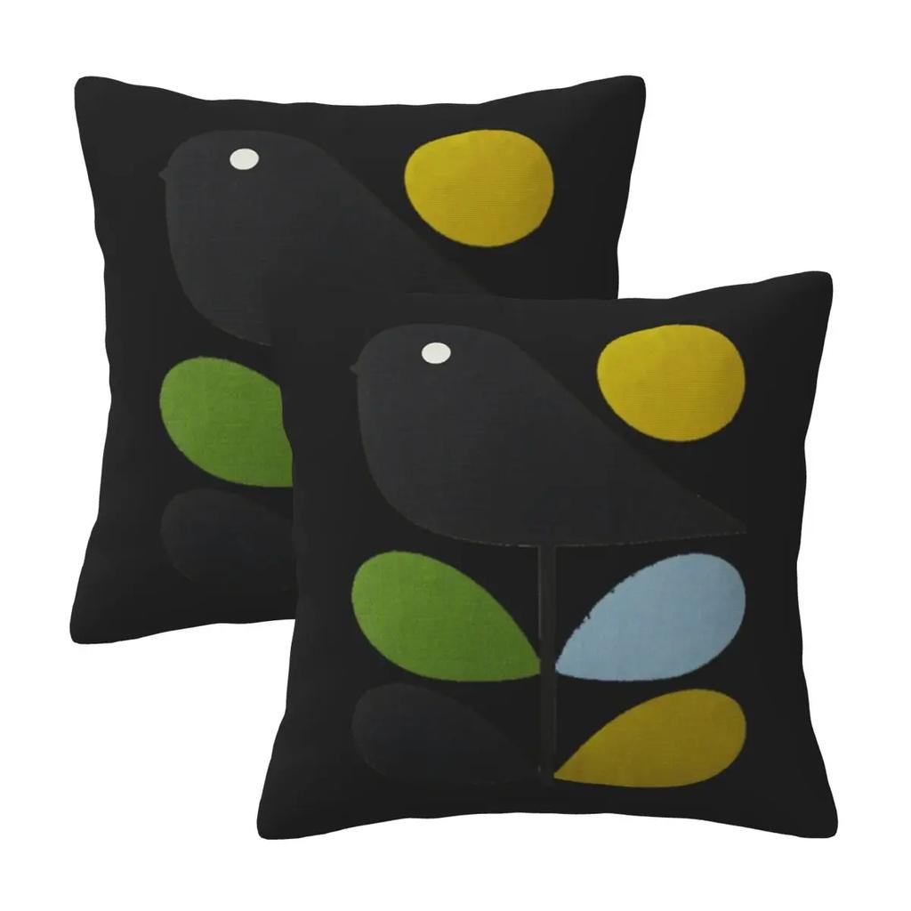 Orla Kiely Multi Stem Colorful Fabric 2 pcs Square Pillowcase Pillow Cover Cushion Comfort Throw Pillow for Home Living Room