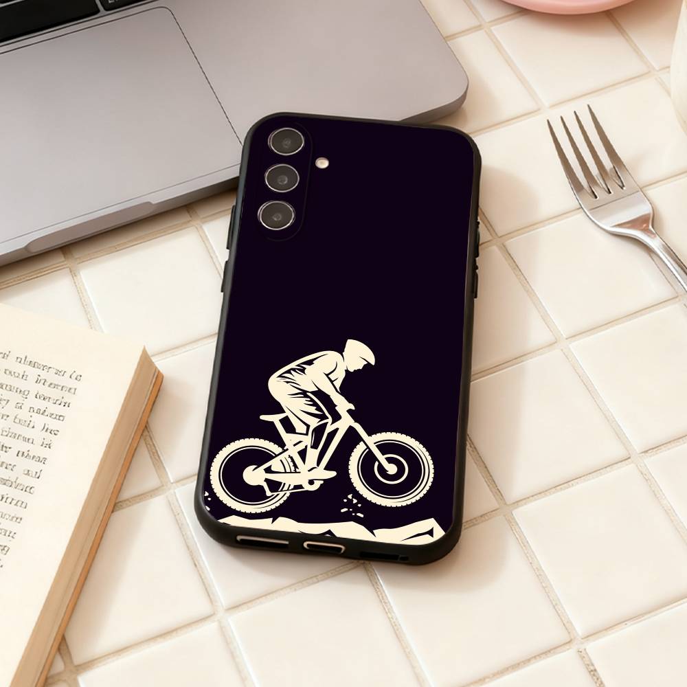 Cycling Bike phone Case For Samsung Galaxy A73,A72,A71,A70,A53,A52,A51,Others Soft Black Shell