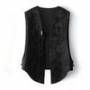 Vintage Style Vest with Buckle and Spring Elegant Floral Design – for Women's High-end Outfits