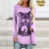 Long Sleeved Hoodie Spring and Autumn Animal Pattern Loose Women Bag Hip Crewneck Top XS-8XL