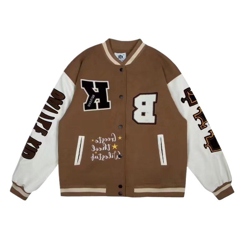 Женская ретро вышитая бейсбольная куртка 2023 - Американский стиль, хлопок, свободный крой для весны и осени