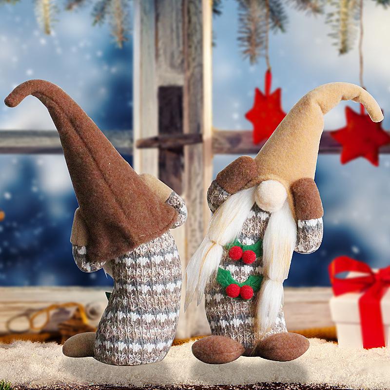 34 Styles Knitted Fabric Swedish Tomte Dwarf Rudolph Gnomes Dwarf Santa Claus Faceless Plush Doll