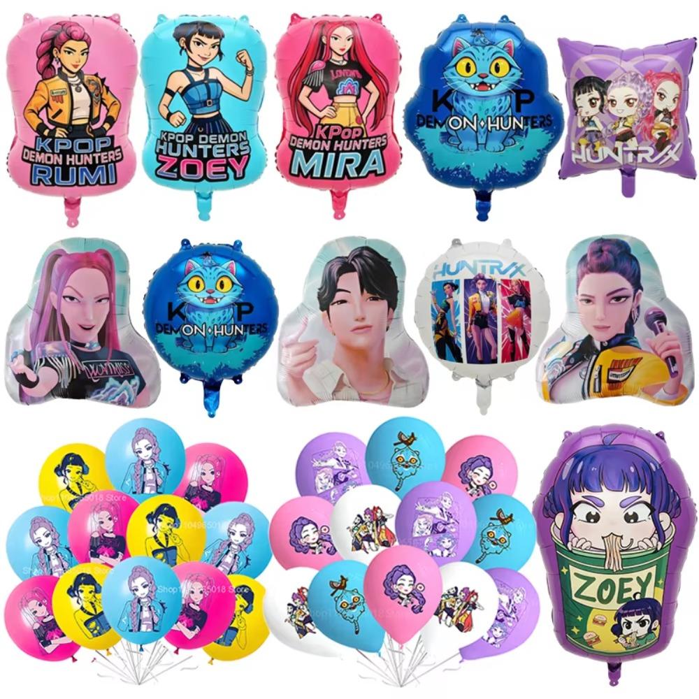 DeMons Hunting Balloon Kit Rumi Figure Balloon Kpop Girl Birthday Decoration Aluminum Film Balloon Baby Shower Party Supplies