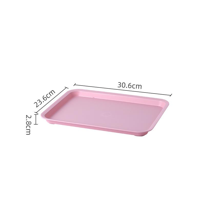 Nordic Plastic Tea Fruit Dessert Serving Tray Rectangular Kitchen Food Cake Plate Dinnerware Table Dining Organizer
