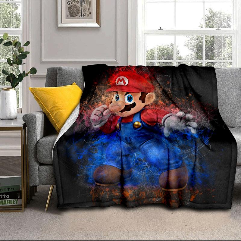 Super Bros. Adventure Blanket Flannel Blanket for bed, sofa, Camping, Hiking, Picnic Essentials, gift for family Fan gifts
