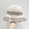 Летняя вязаная ажурная солнцезащитная шляпа рыбака, женская тонкая дышащая цветная плетеная соломенная шляпа в стиле отпуска