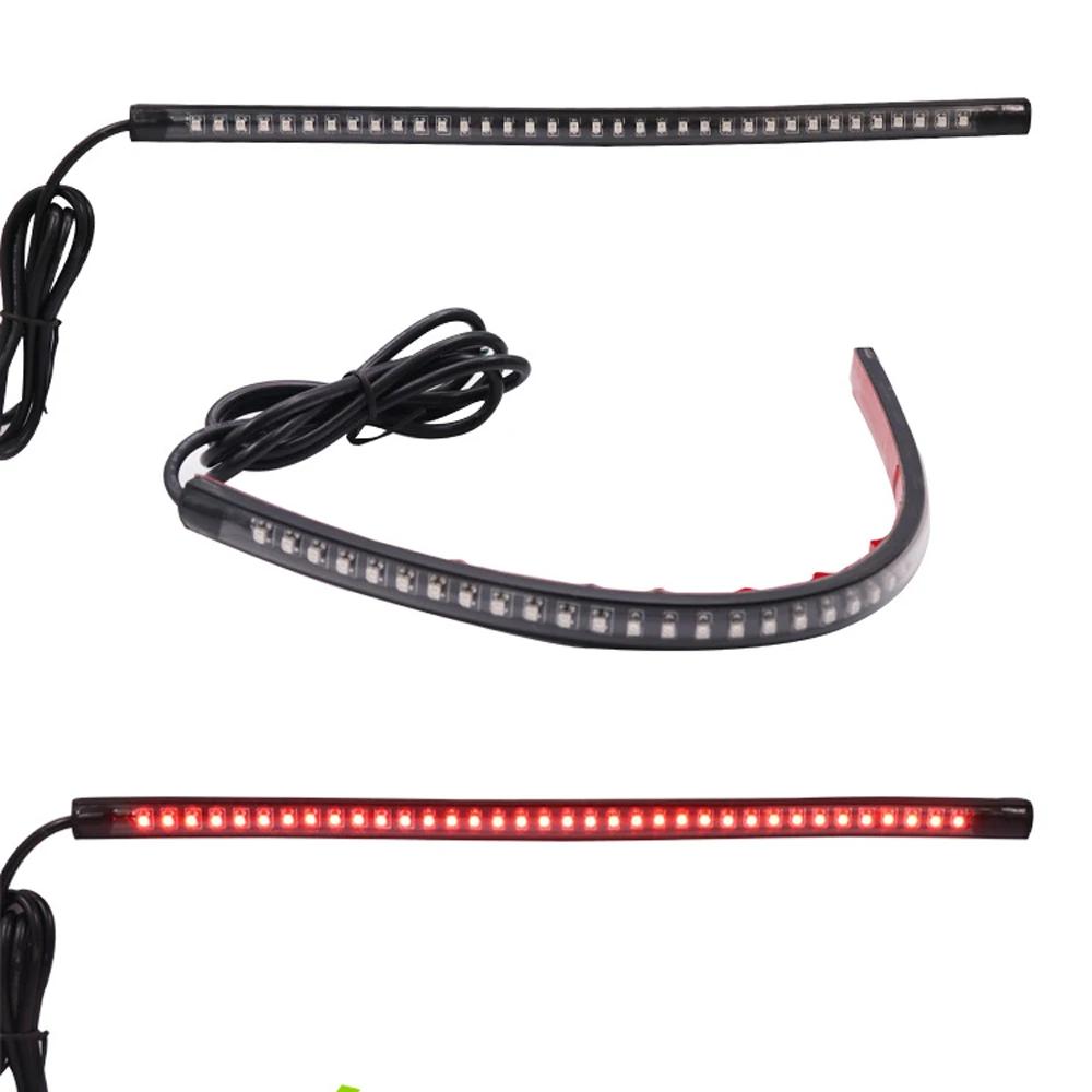 Motorcycle LED Lamp Bar Strip Flowing Turn Signal Universal 36 Tail Rear Brake Stop Flexible Soft Rubber Light