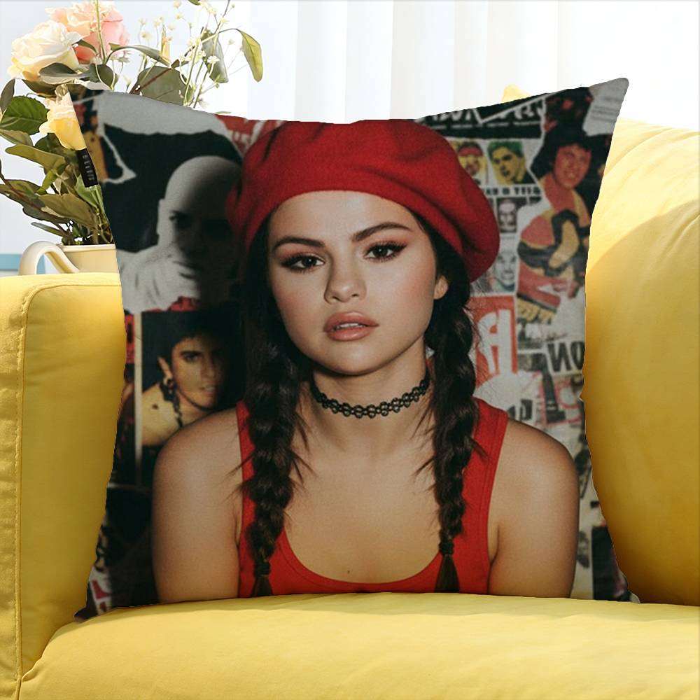 SSelena Gomez Singer Various Sizes Square Pillow Case For Car Home Bedchamber Decor