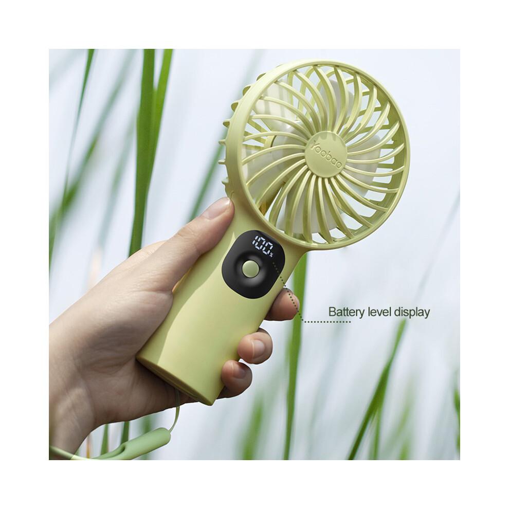 (Blue) YOOBAO Y-F3PL 8000mAh Handheld Fan Portable Cooling Fan with Battery Indicator