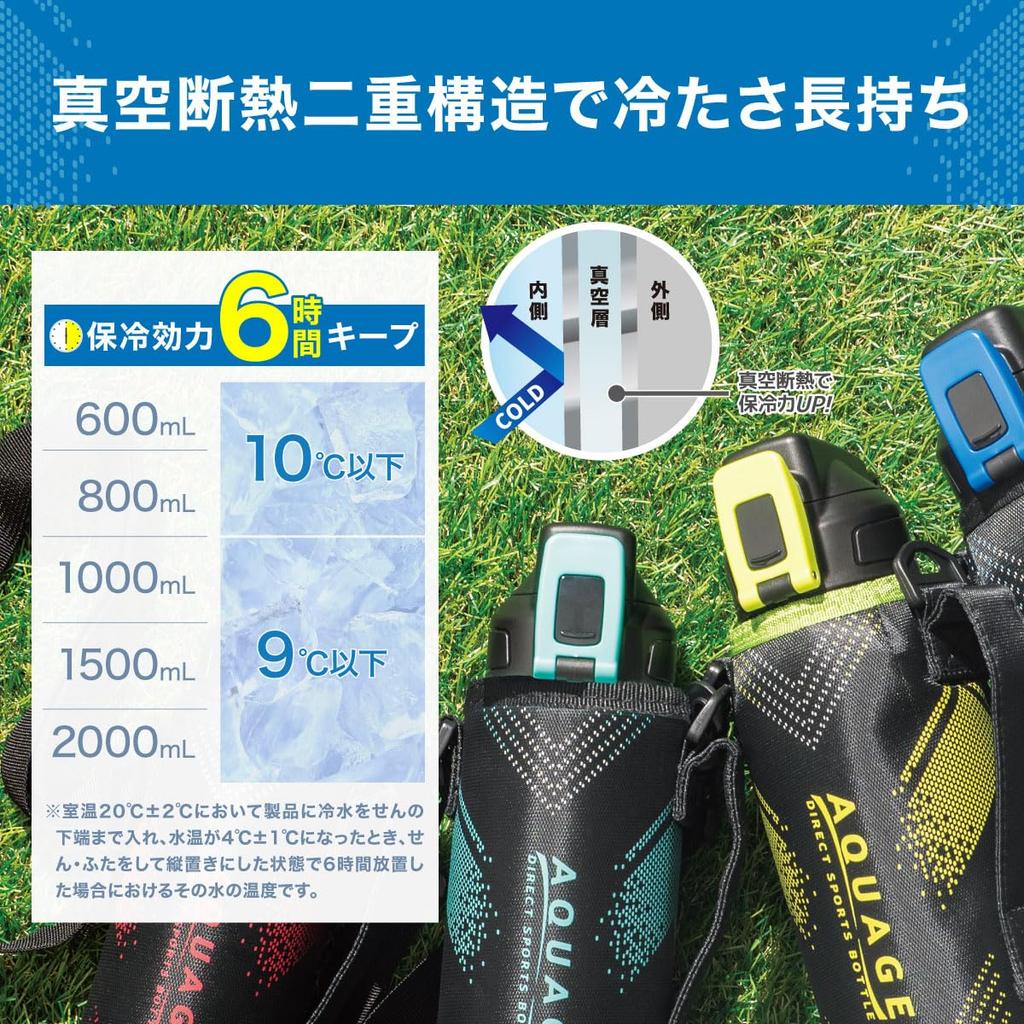 Atlas Water для начальной школы напрямую с прямым для холодильного хранения нержавеющий вакуум спортивные напитки легко AQUAGE Бутылка, 1,5 литра, дети,