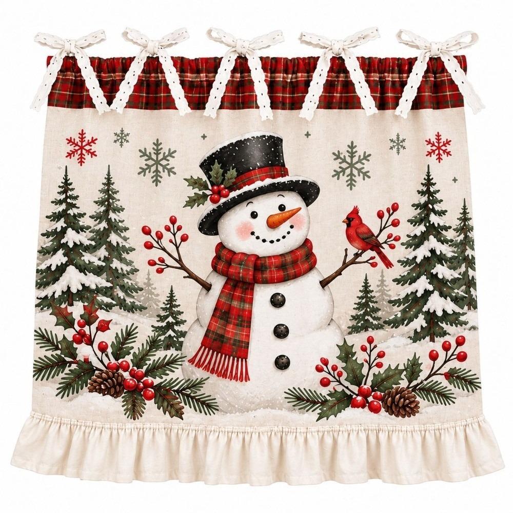 Farmhouse Tie Oven Cover Curtain Pastoral Style Coffee Machine Half Curtain Kitchen