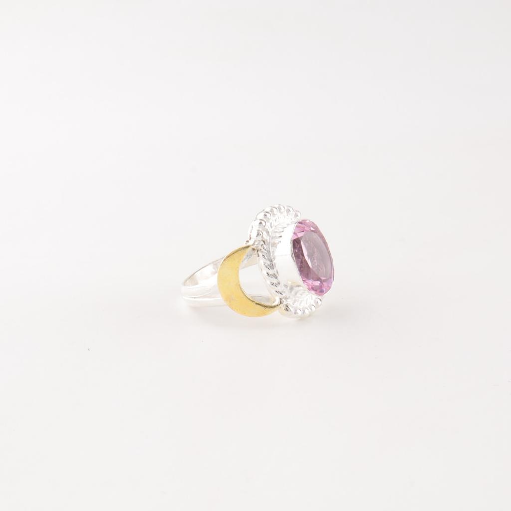 Morganite Gemstone 925 Stamped Silver Jewelry Handcrafted Designer Ring For Gift RR-61-3