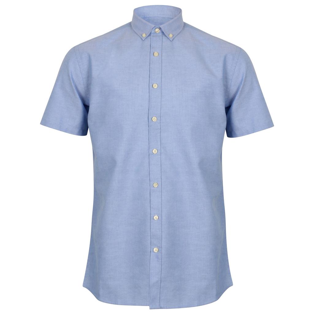 Henbury Mens Modern Short Sleeve Oxford Shirt