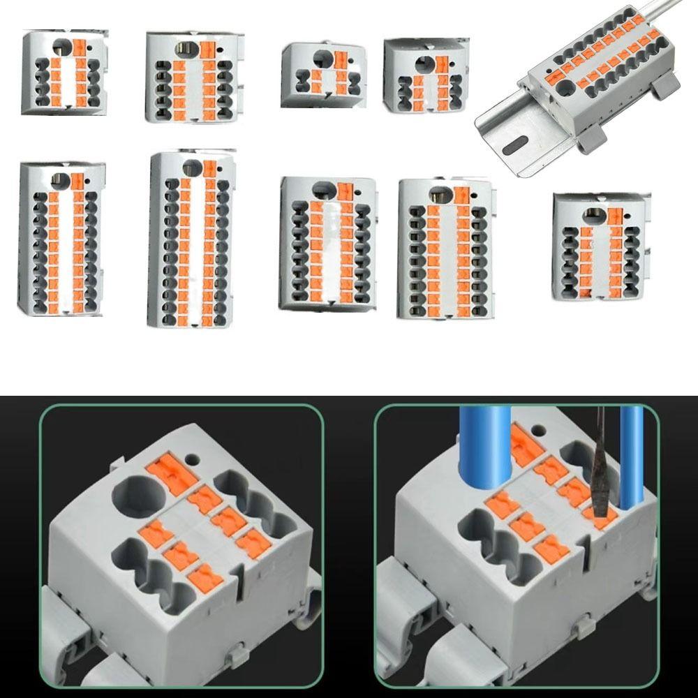Один вход, несколько выходов, проводные электрические соединители PTFIX 2,5 мм, распределительный блок, монтаж на DIN-рейку