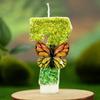 Green Butterfly Birthday Candles 0-9 Number Original Birthday Candles Soywax Glitter Birthday Candle