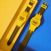 Casio Квадратная Медовая Банка Подарочная Коробка Специальные Часы с Гравировкой на Задней Крышке Электронный Механизм Ремешок из Смолы Унисекс Часы Желтый SLV-22B-9PFH
