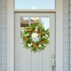 Easter Wreath Spring Door Front Artificial Flower Round Greenery Garland for