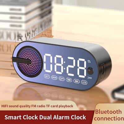 USB светодиодное зеркало, беспроводной Bluetooth-динамик, тихий цифровой будильник, радио, FM, большой дисплей, спальня, гостиная