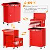 Rolling Chest, Drawer Box With Interlock System And Wheels For Garage, Warehouse, Workshop, Repair Shop (Blue, Drawers)
