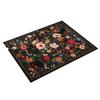 Floral Floor Mat Stain Resistant Washable Non-Slip Area Rug Thick Faux Wool