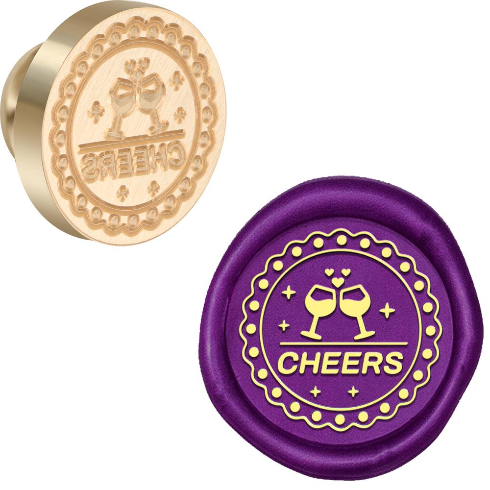 Штамп для восковой печати с фразами благословения, ретро-штамп для сургучной печати 25 мм, съемная латунная головка для украшения конвертов, открыток, упаковки