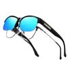 DUCO Поляризационные Солнцезащитные Очки от Пыльцы UV400 8960 или Очки, Надеваемые Поверх Обычных, Линзы, Защита, Защита, Унисекс, (Черный Синий)