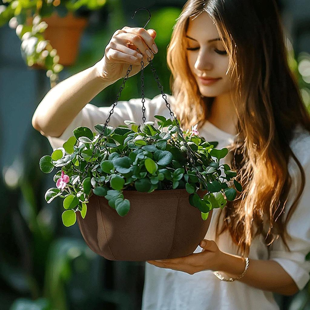 3 шт. самополивающиеся подвесные кашпо, корзины для посадки, цветочные горшки для дома, сада, с дышащим нетканым материалом