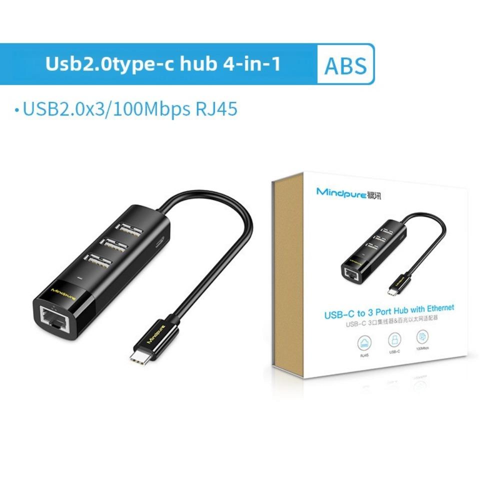 USB 3.0 Gigabit Ethernet Hub 4-портовый разветвитель с адаптером типа C для расширения сети ноутбука