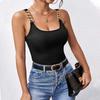 Новый летний повседневный темпераментный облегающий сексуальный жилет футболка без рукавов подтяжки универсальный топ без бретелек для женщин