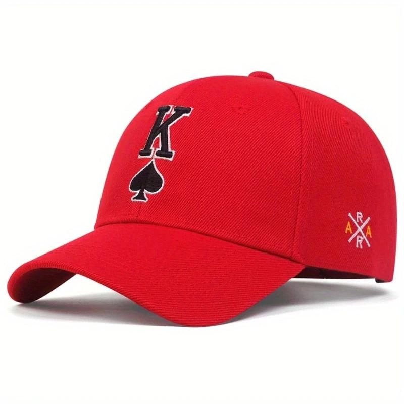 Baseball Stitching Stitched Embroidered Alphabet K Poker Neutral Gender Women Men For Caps Spring And Autumn Outdoor Adjustable Casual Hats