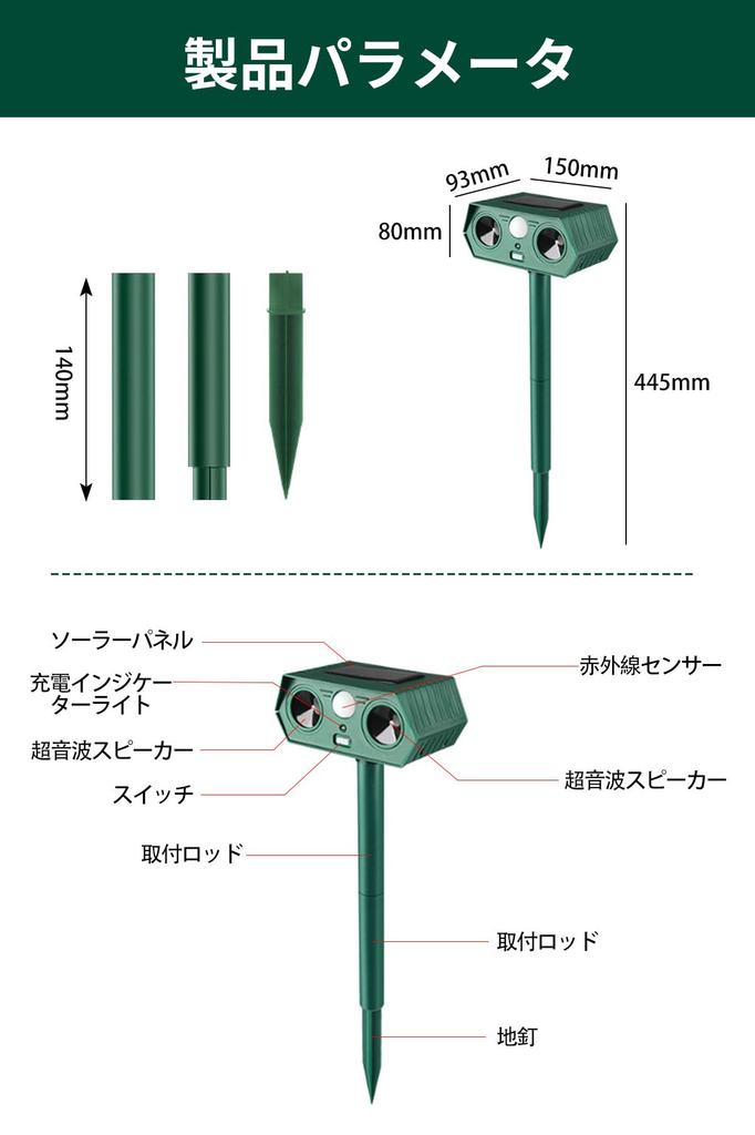 DODOGOD Animal Cat Animal Repellent New Highly Effective Pest Ultrasonic Solar Infrared 12m Detection Cat Bird Cat Pest Pest Dropping Bird IP65