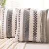 Black Boho Throw Pillow Covers 18x18 Inch Cushion Cases Multicolor Striped Chenille Pillow Covers Accent Pillowcase for Sofa