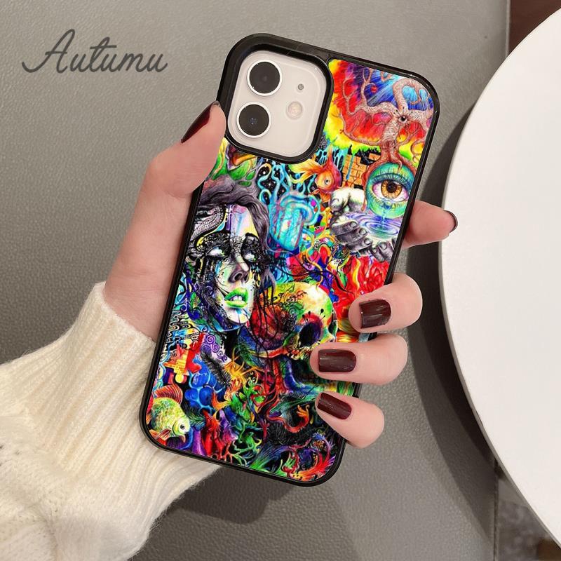 Чехол для телефона с психоделическим триповым абстрактным искусством для iPhone 11 12 13 14 Pro Max mini XR XS SE 2020 7 8 Plus Galaxy S21 S22