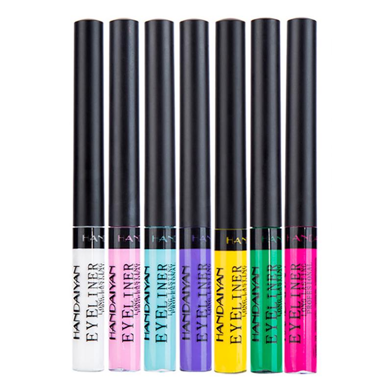 Разноцветная подводка для глаз, маркер для макияжа, водостойкая жидкая подводка для глаз, коричневый, белый, яркие цвета, долговечный