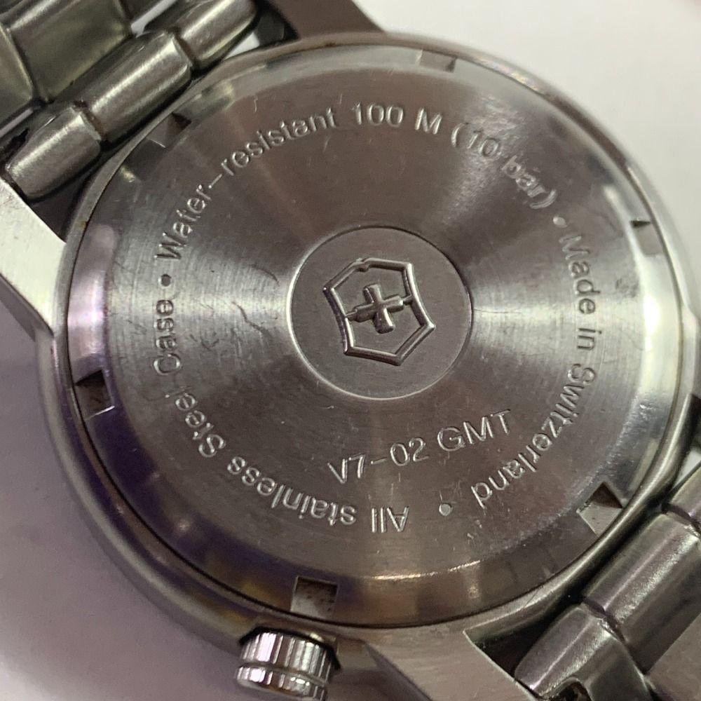 Б/у 04w3220[Б/у] VICTORINOX V7-02 GMT кварцевые мужские часы циферблат красный 100M [Магазин Хатиодзи]