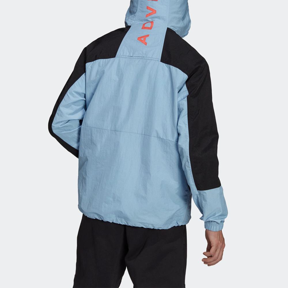 adidas Originals Trefoil Color-Block Свободная куртка с капюшоном Мужская верхняя одежда Небесно-голубой H09103