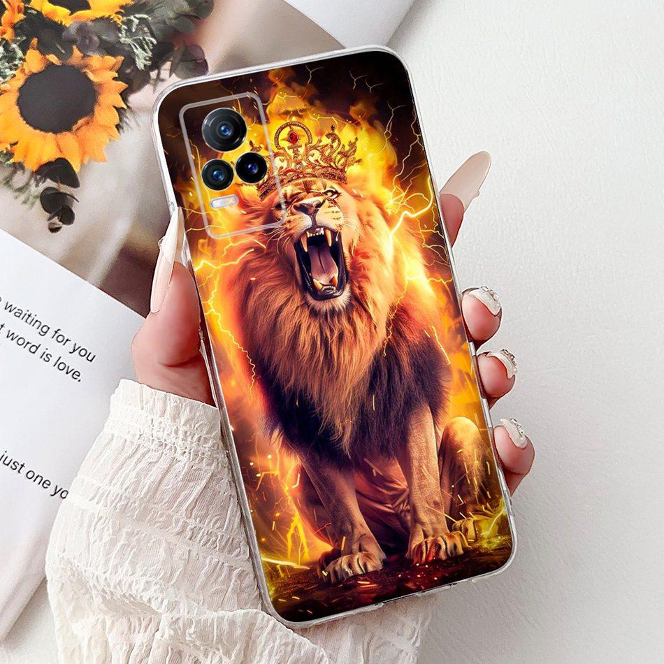 Чехол для телефона Vivo V21e V2061 / V21 4G 5G V2050 V2066 VivoV21e V 21 4G Элегантный цветочный принт с кошкой Мягкий силиконовый ТПУ Чехлы