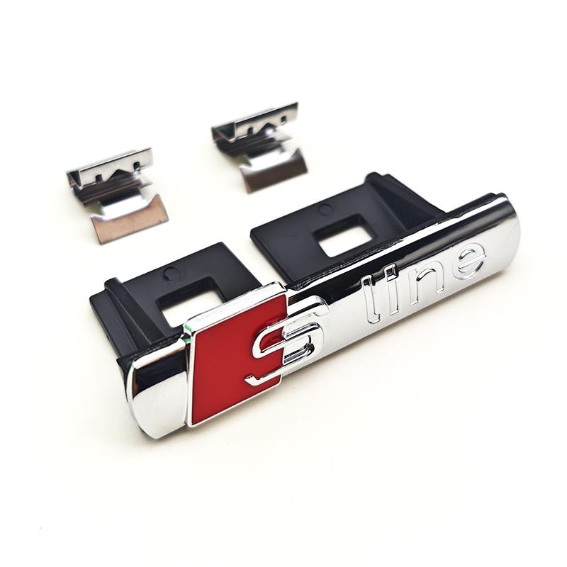 3D Metal Logo Sline Emblem Car Fender Side Sticker Front Grill Badge For qaz15 A3 A4 A5 A6 A7 S3 S4 S5 S6 TT S Line Accessories