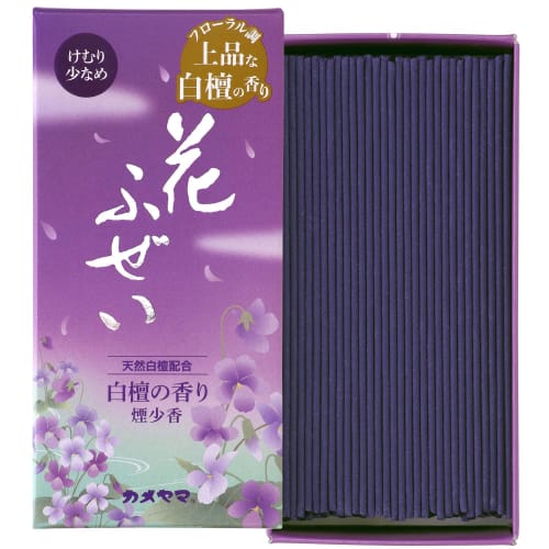 Kameyama Hanafuzei Purple Incense, Low Smoke, Approx. 100g, 230 Sticks, Sandalwood Scent, Low Smoke