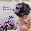 Заколка-краб для волос Sanrio Kuromi с сетчатым бантом - Акулий стиль для девочек